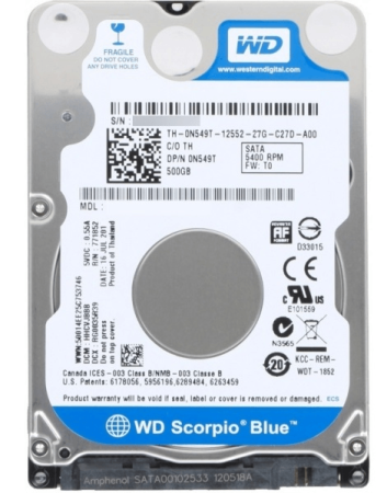 Жесткий диск Western Digital Scorpio WD10JUCT 1TB 2.5" 5400 RPM 16MB SATA-III 24/7 Mobile AV-25 для систем видеонаблюдения и ПК CMR (аналог WD10SPZX, ST1000LM048, HDWL110UZSVA)