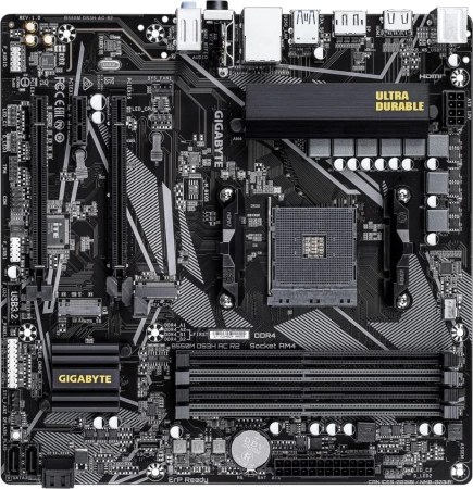 Материнская плата Gigabyte B550M DS3H AC R2 Soc-AM4 AMD B550 4xDDR4 mATX AC`97 8ch(7.1) GbLAN RAID+HDMI+DP