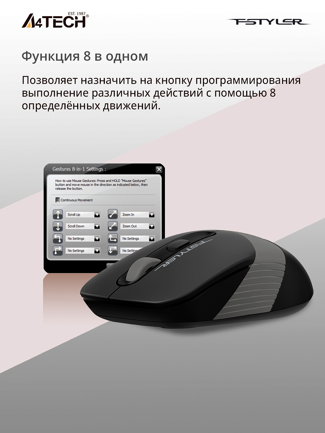 Мышь A4Tech Fstyler FG10S черный/серый оптическая (2000dpi) silent беспроводная USB для ноутбука (4but) Мышь A4Tech Fstyler FG10S черный/серый оптическая (2000dpi) silent беспроводная USB для ноутбука (4but)