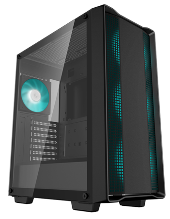 Корпус Deepcool CC560 V2 без БП, боковое окно (закаленное стекло), 3x120мм LED вентилятор спереди и 1x120мм LED вентилятор сзади, черный, ATX