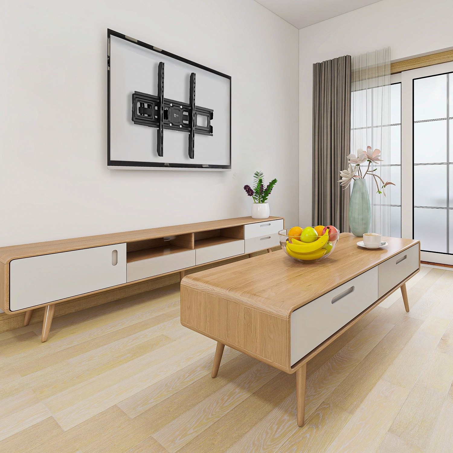 Кронштейн для телевизора Buro MF3 черный 32"-70" макс.40кг настенный поворотно-выдвижной и наклонный