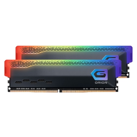 16GB GeIL DDR4 3600 DIMM Orion Titanium Grey RGB Gaming Memory GOSG416GB3600C18BDC Non-ECC, CL18, GOSG416GB3600C18BDC Heat Shield, Kit (2x8GB), AMD compatible, RTL (813344)