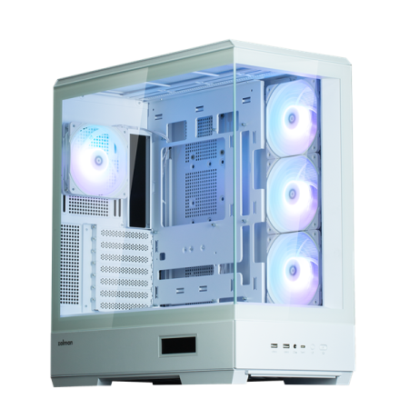 корпус ZALMAN P50 DS, ATX, WHITE, WINDOW, 2x3.5", 3x2.5", 1xUSB TYPE-C, 2xUSB3.0, SIDE 3x120mm ARGB, REAR 1x120mm ARGB (некомплект, нет одного вентилятора)