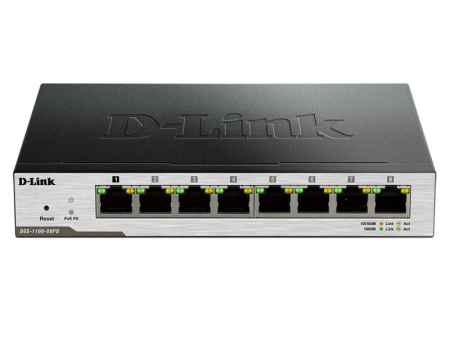 Коммутатор D-Link DGS-1100-08PD/B1B (без блока питания) DGS-1100-08PD/B1B 8G управляемый