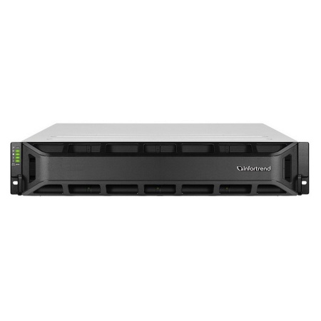 Сетевой накопитель Infortrend GSe 2012T-D 2U/12bay, High IOPS solution, supports NAS, block, object storage and cloud gatew ay, Single controller subsystem including 1x12Gb SAS EXP. Port, 4x1G iSCSI ports +2x host board slot(s), 2x4GB, 2x(PSU+FAN Module),