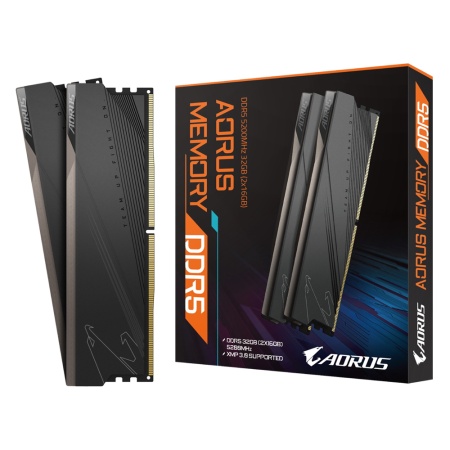 32GB Gigabyte DDR5 5200 DIMM AORUS Gray Gaming Memory GP-ARS32G52D5 Non-ECC, CL40, 1.25V, Heat GP-ARS32G52D5 Shield, Kit (2x16GB), XMP 3.0, Selected High Quality Memory ICs, INTEL Z690 certified, RTL (830335)