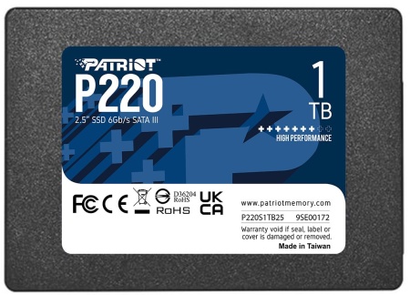 Накопитель SSD Patriot SATA III 1Tb P220S1TB25 P220 2.5"