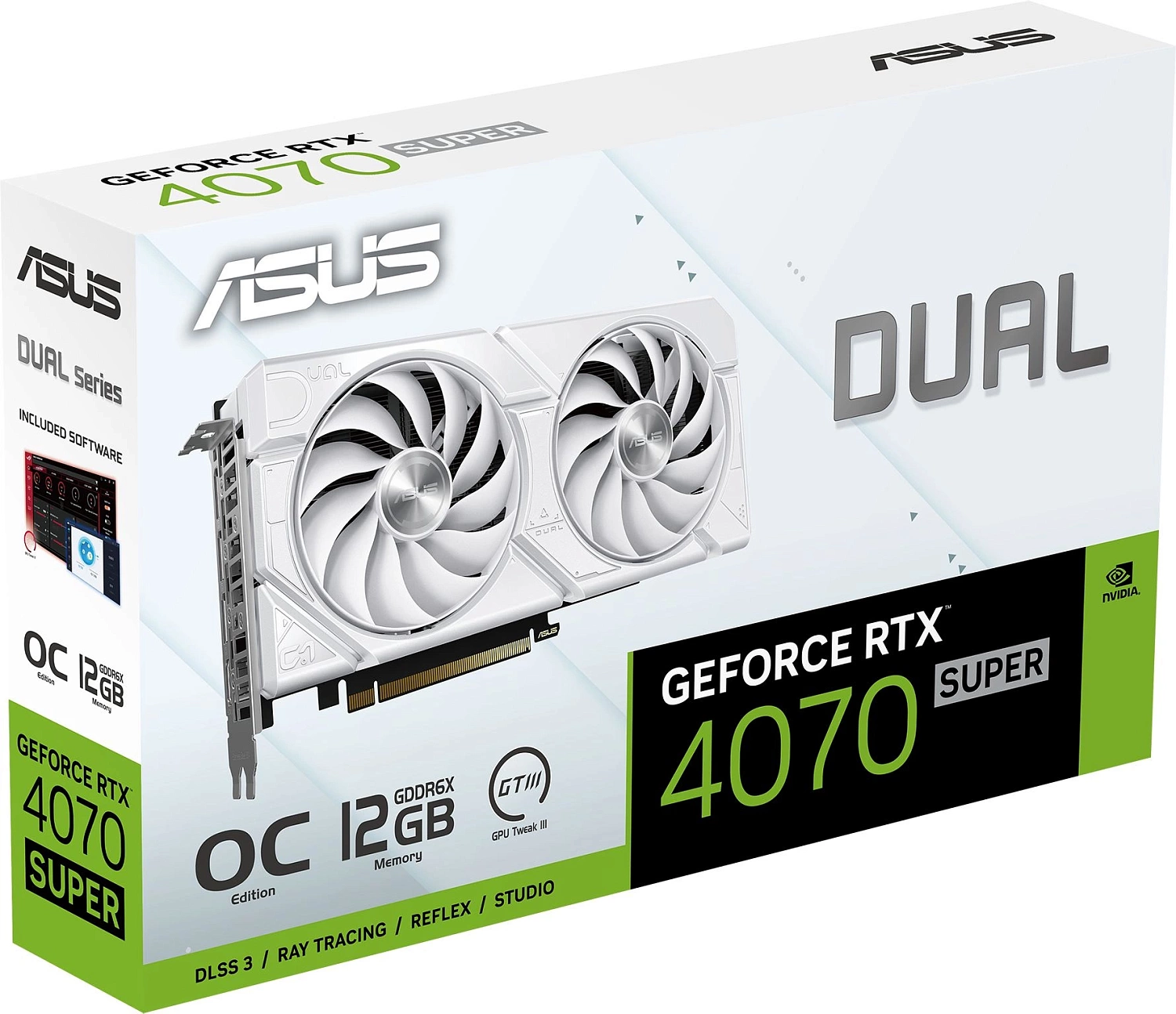 Видеокарта ASUS DUAL-RTX4070S-O12G-EVO-WHITE//RTX4070S HDMI DP*3 12G D6X; 90YV0KC8-M0NA00