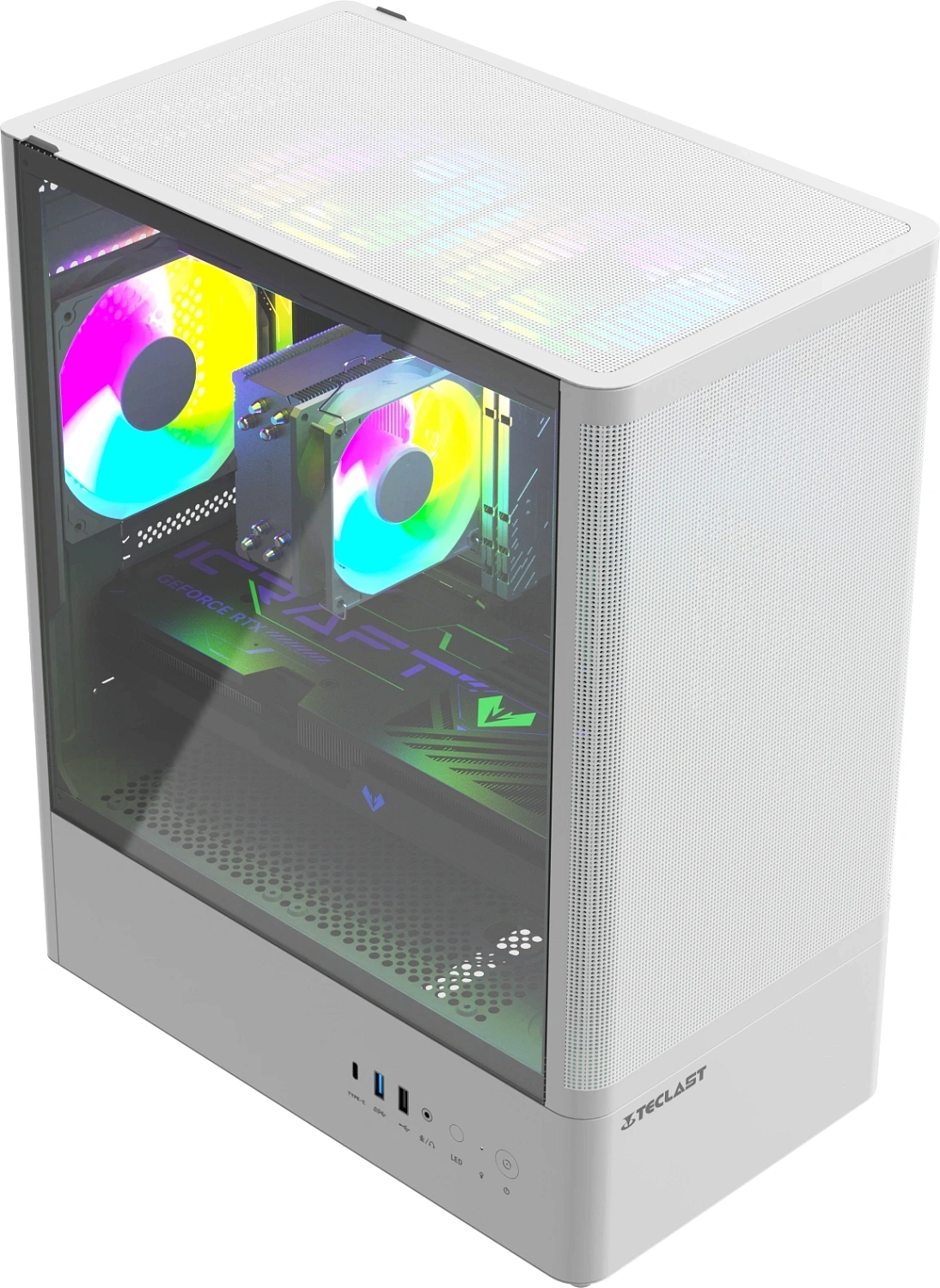 ПК Teclast G03 Ryzen 5 7500F (3.7) 32Gb SSD1Tb RTX5070 12Gb Windows 11 Pro GbitEth WiFi BT 750W белый (G03 7500F32G1T5070WKRU)