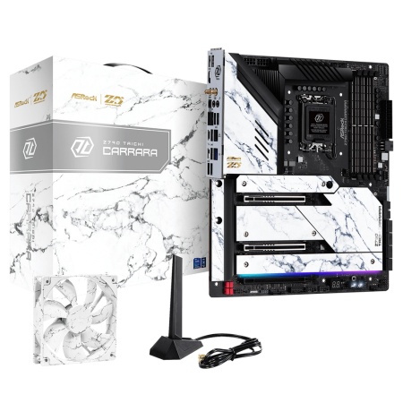 Z790 TAICHI CARRARA, Socket 1700, Intel®Z790, 4xDDR5-4800, HDMI, 3xPCI-Ex16, 8xSATA3(RAID0/1/5/10), 5xM.2, 6 Ch Audio, 1xGLan, 1x2.5GLan, WiFi, (2+3)xUSB2.0, (8+4)xUSB3.2, (0+1)xUSB3.2 Type-C™, (2+0)xUSB4 Type-C™, ATX, RTL {}