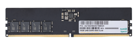 Оперативная память Apacer  DDR5  16GB  4800MHz DIMM (PC5-38400) CL40 1.1V (Retail) 2048*8  3 years (AU16GHB48CTBBGH/FL.16G2A.PTH)