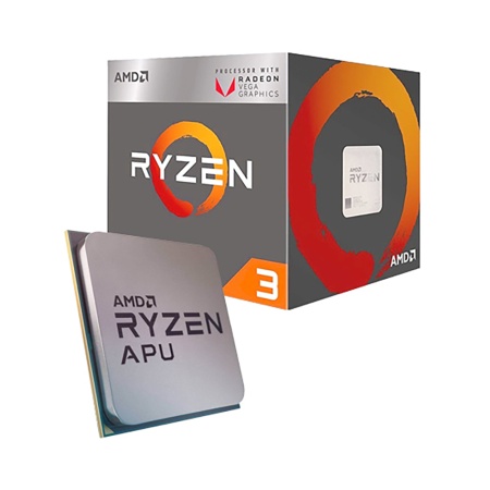 RYZEN 3 3200G BOX (Picasso, 12nm, C4/T4/GPU8, Base 3,60GHz, Turbo 4,00GHz, Vega 8, L3 4Mb, TDP 65W, SAM4)