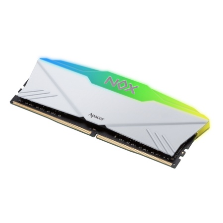 16GB Apacer DDR4 3200 DIMM NOX RGB White Gaming Memory AH4U16G32C28YNWAA-1 Non-ECC, CL16, 1.35V, AH4U16G32C28YNWAA-1 Intel XMP 2.0, Heat Sink, RTL