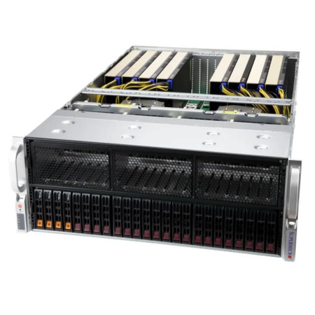 Серверная платформа Supermicro GPU A+ 4U Server 4125GS-TNRT noCPU(2)9004 EPYC/TDP 400W/no DIMM(24) only DDR5/SATARAID HDD(2)SFF NVMe(4)SFF/2x10Gbe/support up to 8 double/Single width GPU/4x2000W