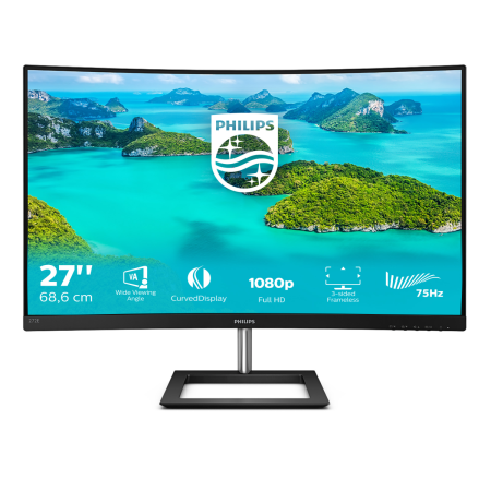 Монитор LCD 27'' [16:9] 1920х1080(FHD) VA, Curved, nonGLARE, 250cd/m2, H178°/V178°, 3000:1, 20M:1, 16.7M, 4ms, VGA, HDMI, DP, Tilt, Speakers, 2Y, Black