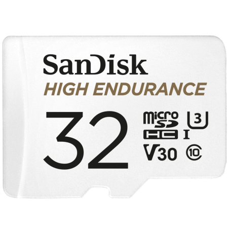 Карта памяти SanDisk 32GB High Endurance microSDHC Card with Adapter - for Dashcams & home monitoring