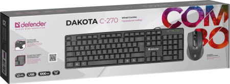 Клавиатура + мышь Defender Dakota C-270 клав:черный мышь:черный USB (45270)