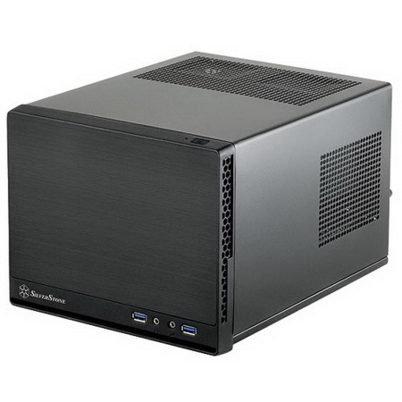 SST-SG13B-Q Sugo Mini-ITX Compact Computer Cube Case, Plastic Front Panel with Faux Aluminum Finish, black, RTL {4} (221990)