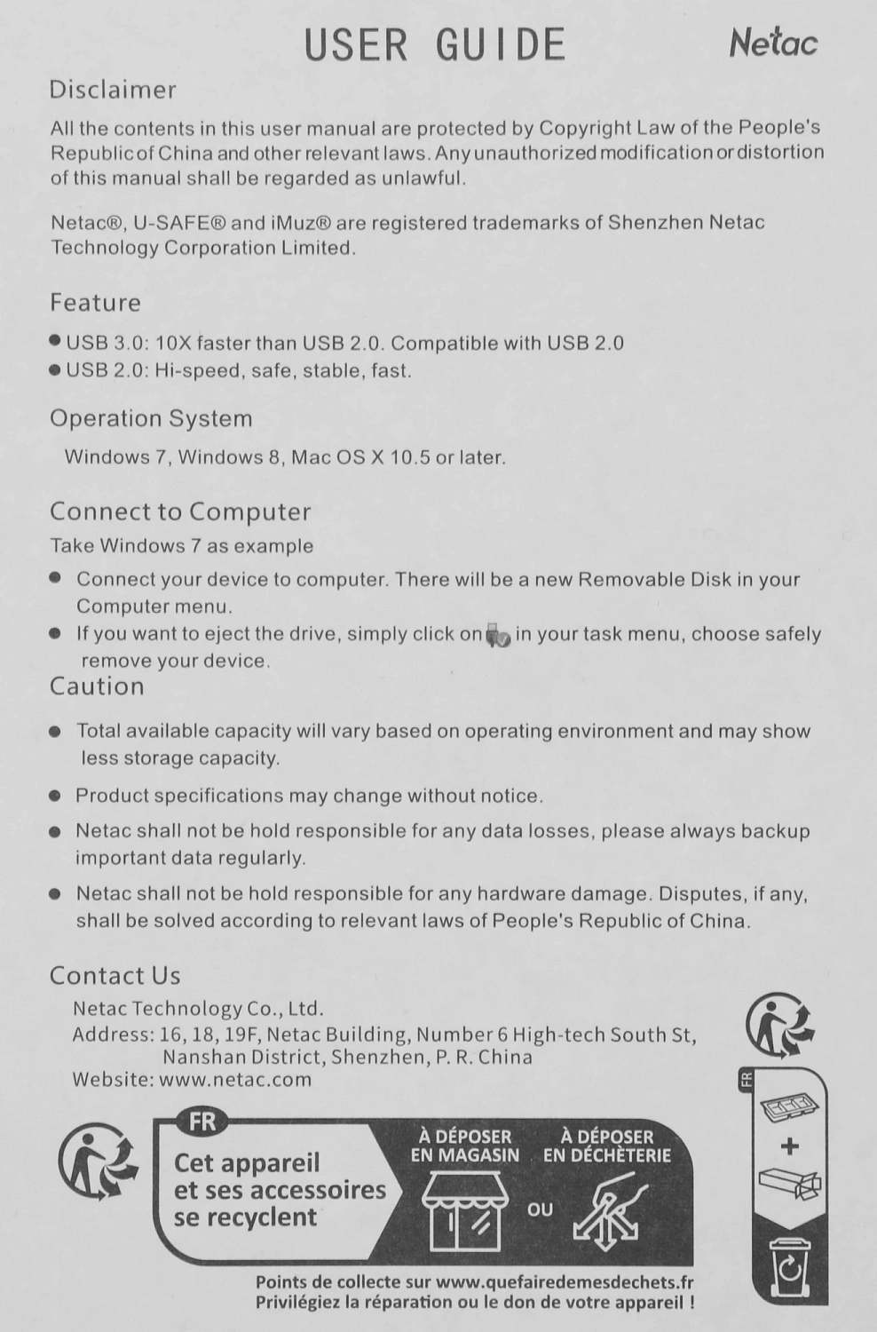 Носитель информации Netac US9 USB3.2 Solid State Flash Drive 256GB,up to 900MB/1000MB/s