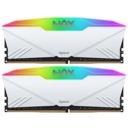 Модуль памяти Apacer 16GB DDR4 3200 DIMM OC NOX RGB WHITE AURA2 w/HS, kit 2x8GB CL16, 1.35V