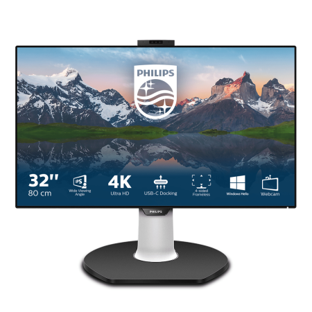 Монитор LCD 31.5'' [16:9] 3840x2160(UHD 4K) IPS, nonGLARE, 60 Hz, 350 cd/m2, H178°/V178°, 1300:1, 50М:1, 1.07B, 5ms, 2xHDMI, DP, USB-C, USB-Hub, Height adj, Pivot, Tilt, Swivel, Speakers, 3Y, Black