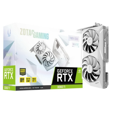 RTX3060Ti Twin Edge White Edition 8GB GDDR6X, 256 bit, 1665/19000, HDCP, Three DP, HDMI, Premium Pac 8GB GDDR6X, 256 bit, 1665/19000, HDCP, Three DP, HDMI, Premium Pack ZT-A30620J-10P (626555)