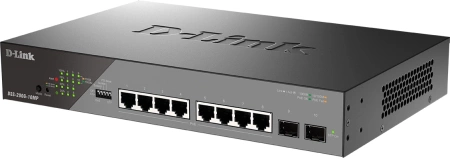 Коммутатор D-Link Smart L2 Surveillance Switch 8х1000Base-T PoE, 2x1000Base-X SFP, PoE Budget 130W, Long-range PoE up to 250m