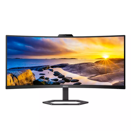 34" Philips 34E1C5600HE изогнутый*1500 3440x1440 100Гц VA W-LED 21:9 4ms HDMI DP USB-C (65W)USB-Hub 3000:1 178/178 300cd Webcam Tilt HAS Speakers Black