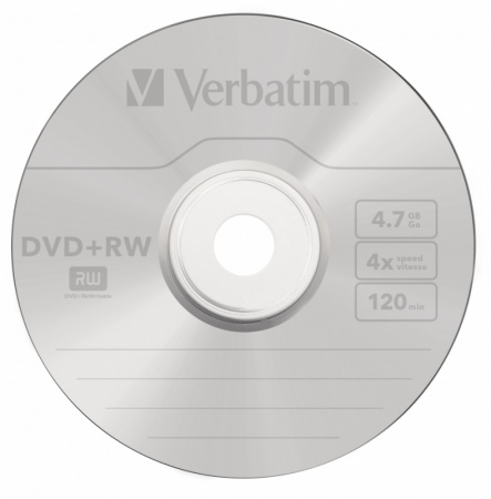 Диск DVD+RW Verbatim 4.7Gb 4x Cake Box (10шт) (43488)