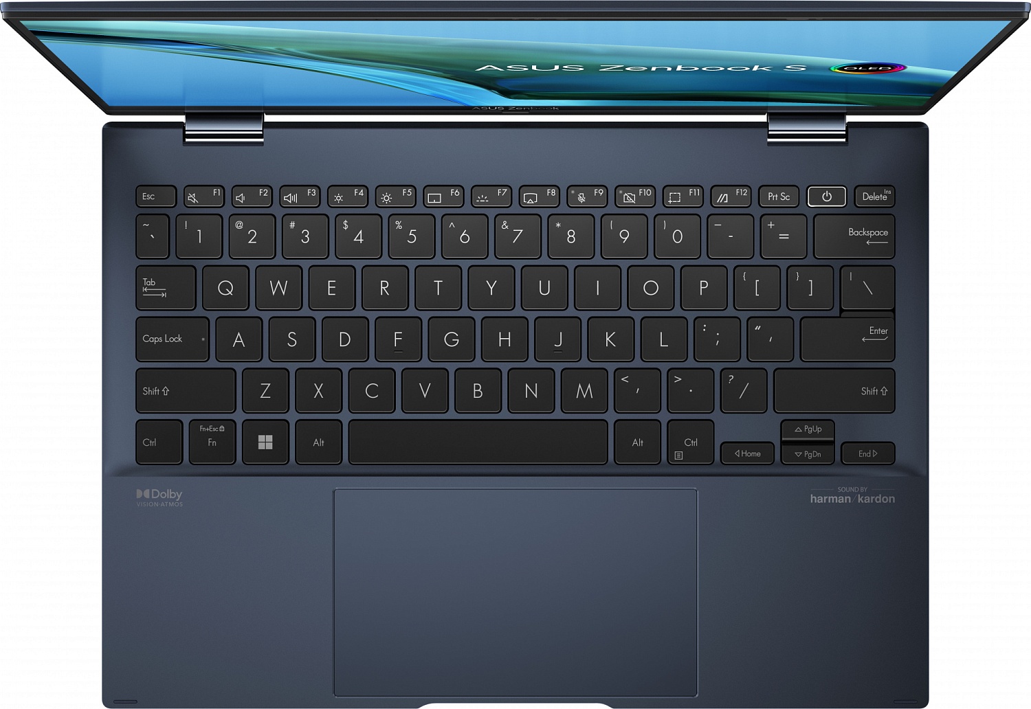 Ноутбук Asus ZenBook Flip S 13 OLED UP5302ZA-LX428W Core i7 1260P 16Gb SSD1Tb Intel Iris Xe graphics 13.3" OLED Touch 2.8K (2880x1800) Windows 11 Home blue WiFi BT Cam Bag (90NB0VV1-M00LA0)