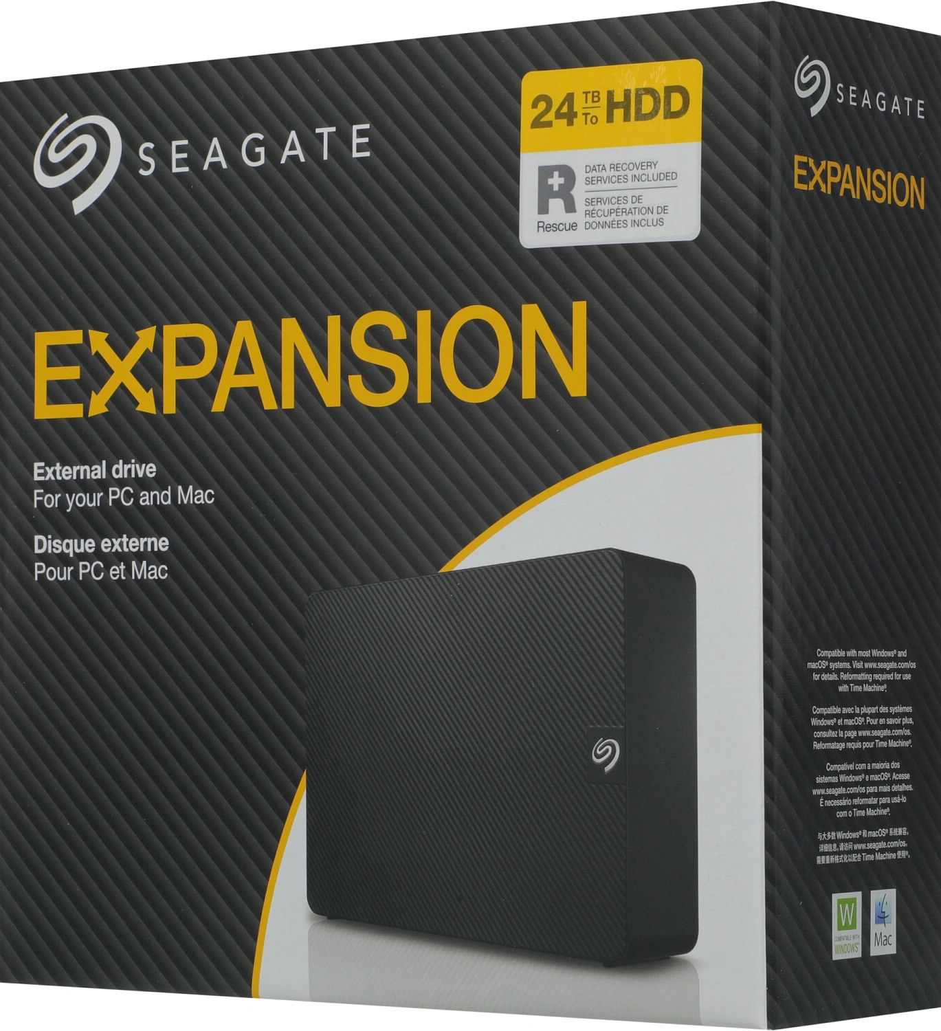 Жесткий диск внешний Seagate 24TB Expansion Black STKP24000400 (actual) USB 3.2 Gen1
