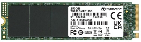 Накопитель SSD Transcend PCIe 3.0 x4 250GB TS250GMTE115S 115S M.2 2280 0.2 DWPD