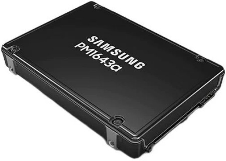 Твердотельный накопитель Samsung Enterprise SSD, 2.5"(SFF), PM1643a, 15360GB, SAS, 12Gb/s, R2100/W1800Mb/s, IOPS(R4K) 400K/65K, MTBF 2M, 1DWPD/5Y, OEM (analog MZILS15THMLS/MZILT15THMLA-00007)