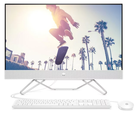 Моноблок HP 27-cb1100ci NT 27" FHD(1920x1080) Core i3-1215U, 8GB DDR4 3200 (1x8GB), SSD 256Gb,  Intel Internal Graphics, noDVD, kbd&mouse wired, HD Webcam, Starry White, FreeDOS, 1Y Wty