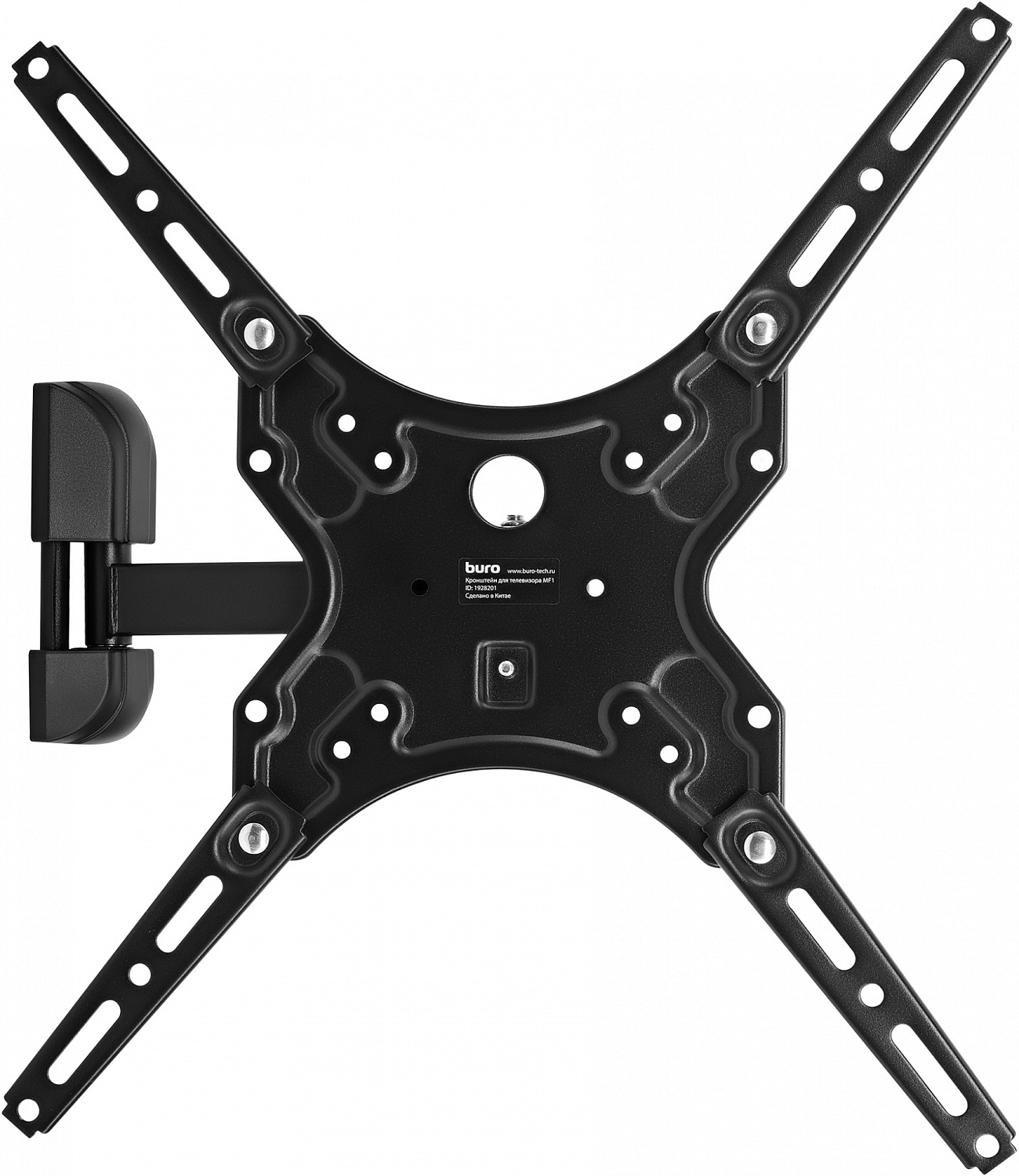 Кронштейн для телевизора Buro MF1 черный 13"-60" макс.25кг настенный поворот и наклон
