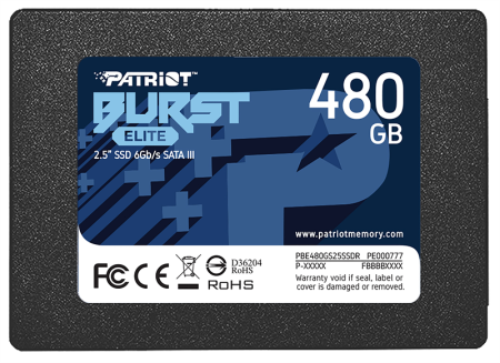 Накопитель SSD Patriot SATA III 480Gb PBE480GS25SSDR Burst Elite 2.5"