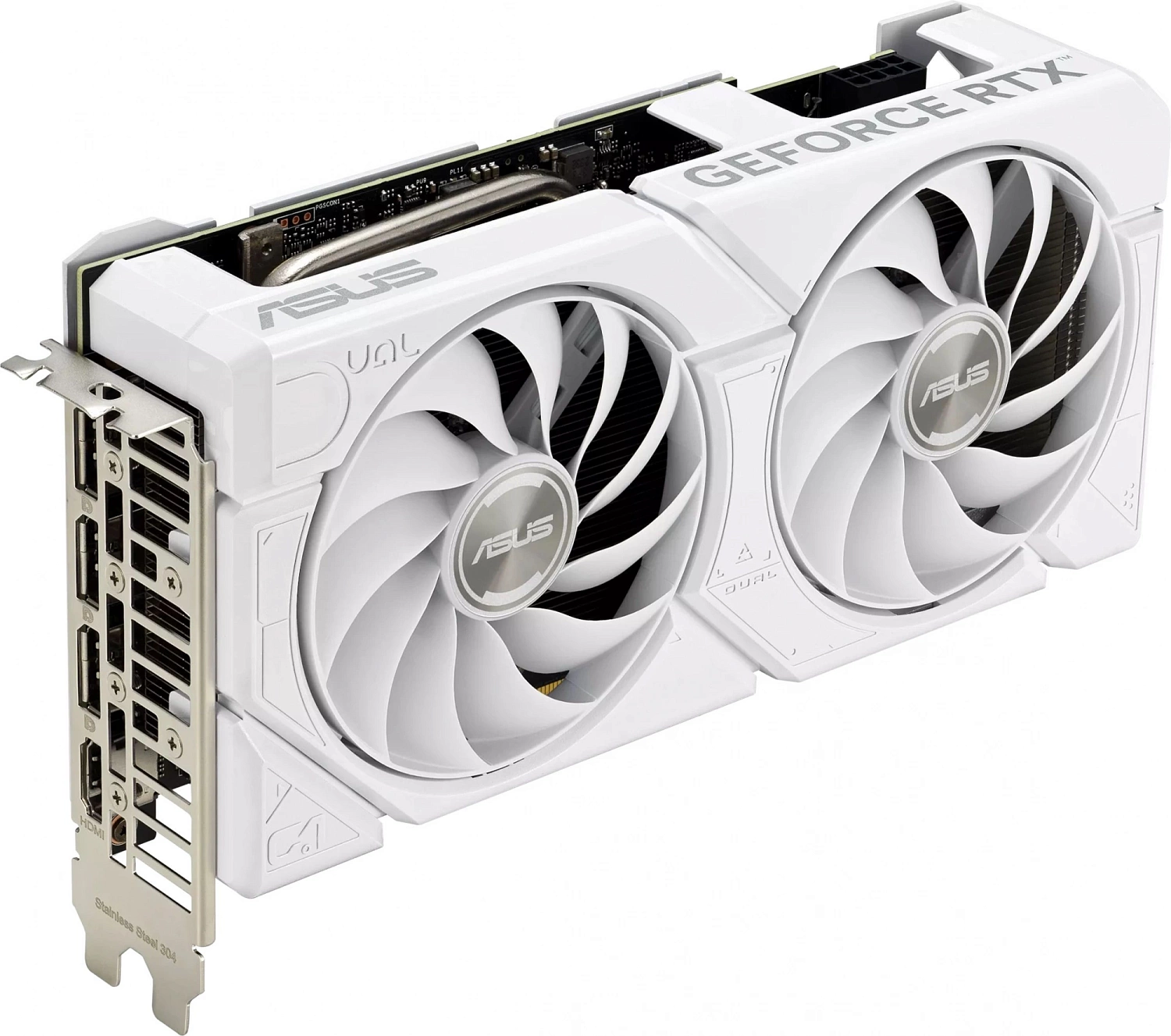 Видеокарта Asus PCI-E 4.0 DUAL-RTX4060-O8G-EVOWHITE NVIDIA GeForce RTX 4060 8Gb 128bit GDDR6 2505/17000 HDMIx1 DPx3 HDCP Ret
