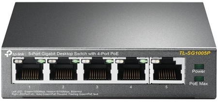 Коммутатор TP-Link TL-SG1005P 5G 4PoE+ 65W неуправляемый