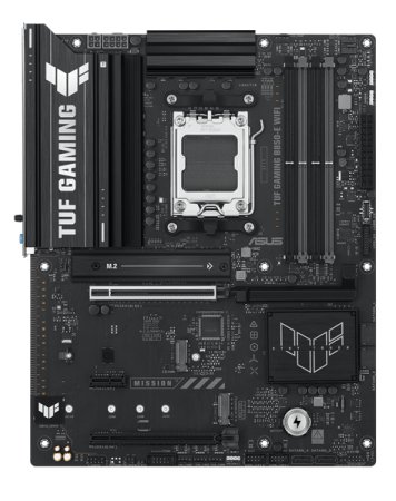 Материнская плата ASUS TUF GAMING B850M-E WIFI, AM5, B850, 4*DDR5, 4*SATA, 3*M.2, 4*USB 3.2, 3*USB 2.0, Type-C, 3*PCIx16, 1*PCIx1, DP+HDMI, mATX; 90MB1LS0-M0EAY0