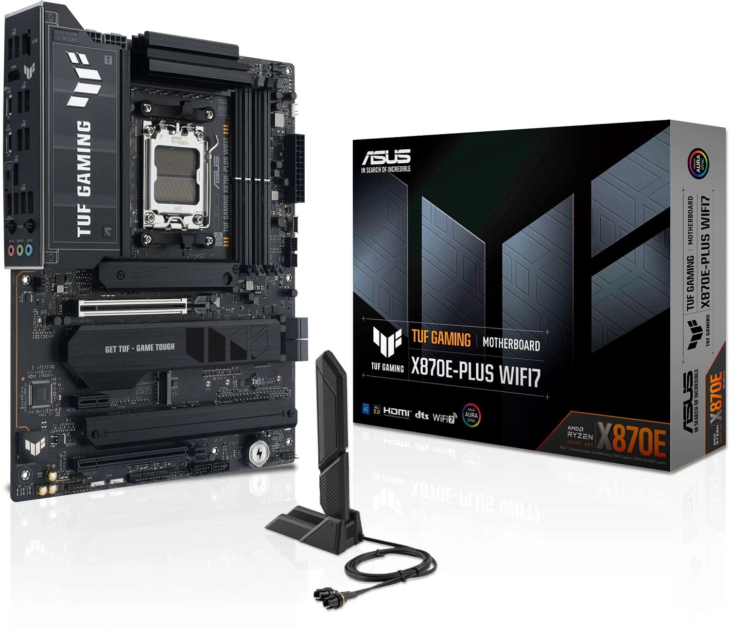 Материнская плата Asus TUF GAMING X870E-PLUS WIFI7 SocketAM5 AMD X870 4xDDR5 ATX AC`97 8ch(7.1) 2.5Gg RAID+HDMI