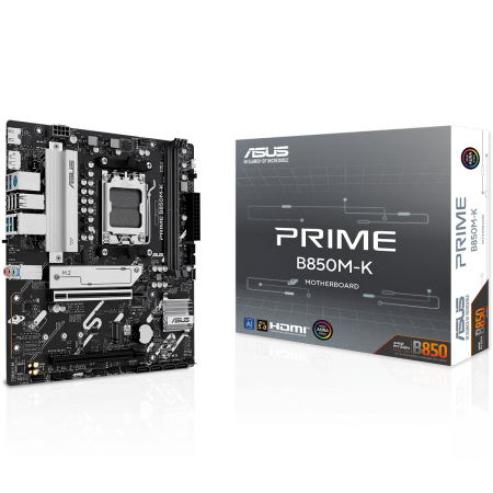 Материнская плата ASUS PRIME B850M-K AM5 mATX 2xDDR5 2xPCIEx16 2xM.2 DP HDMI 2.5GLAN