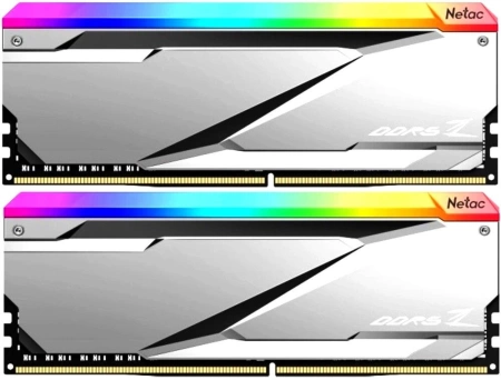 Оперативная память Netac Z RGB 32GB (2x16GB) DDR5-6200 (PC5-49600) C32 Silver 32-38-38-96 1.35V XMP Dual DIMM Kit