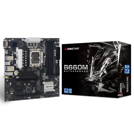 B660MX-E PRO, Socket 1700, Intel®B660, 4xDDR4-3200, D-SUB+DVI-D+HDMI, 2xPCI-Ex16, 1xPCI-Ex1, 4xSATA3(RAID 0/1/5/10), 2xM.2, 8Ch Audio, GLan, WiFi, (2+4)xUSB2.0, (4+2)xUSB3.2, 1xPS/2, mATX, RTL (685833)