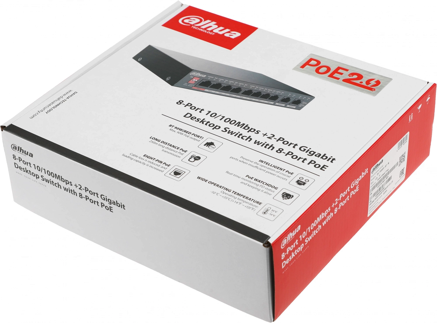 Коммутатор Dahua DH-PFS3010-8ET-96 8x100Mb 8PoE неуправляемый