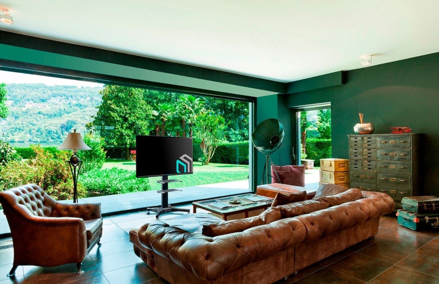 Подставка для телевизора Onkron TS2551 черный 32"-55" макс.32.5кг напольный мобильный