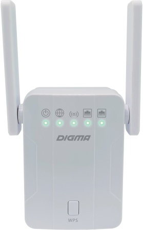 Повторитель беспроводного сигнала Digma D-WR300 N300 10/100BASE-TX/Wi-Fi белый (упак.:1шт)