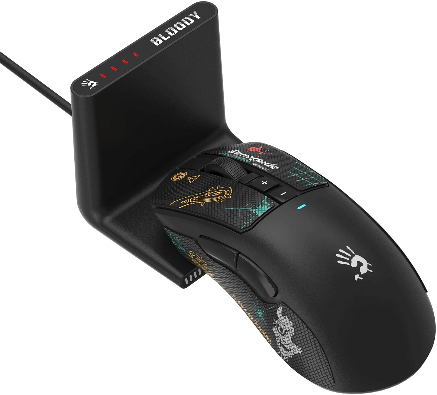 Мышь A4Tech Bloody R73 Ultra Duo черный оптическая 20000dpi беспров. USB-C 7but (R73 ULTRA DUO BLACK) Мышь A4Tech Bloody R73 Ultra Duo черный оптическая 20000dpi беспров. USB-C 7but (R73 ULTRA DUO BLACK)