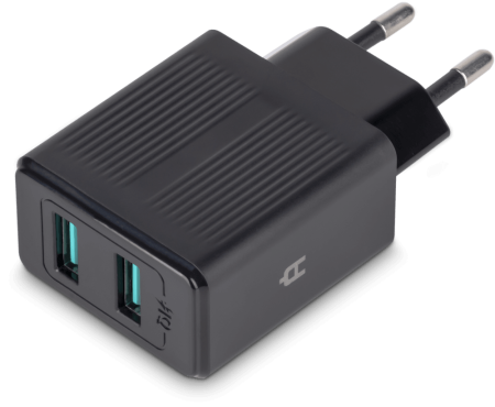 Сетевое зарядное устройство Alteracs 2xUSB AA12 Black
