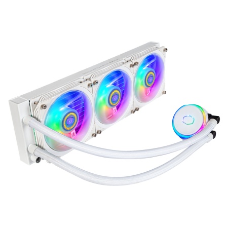 MasterLiquid PL360 Flux WHITE, LGA1700
 PL360 Flux White, 360 x 27mm wide radiator, 120mm ARGB Gen2 fan*3, Pump ARGB Gen 2 LED, LGA1700