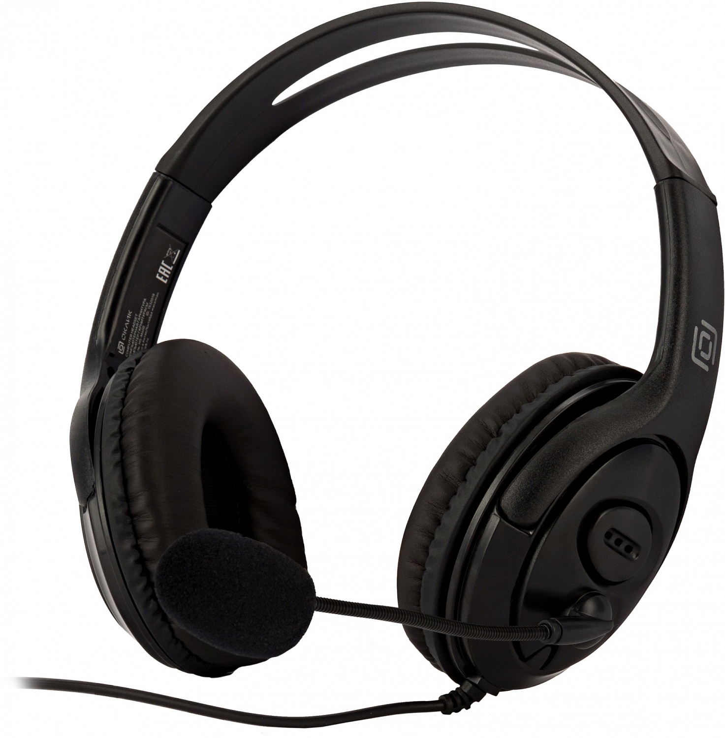 Наушники с микрофоном Оклик HS-M400 черный 1.8м накладные оголовье (1532019)
